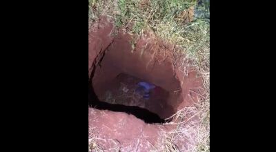 Túnel cavado para fuga de presos em Pedro Juan Caballero, no Paraguai — Foto: Polícia Nacional do Paraguai/Divulgação