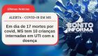 Em dia de 17 mortes por covid, MS tem 10 crianças internadas em UTI com a doença