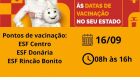 Campanha de Vacinação será realizada amanhã das 8 ás 16 horas em Bonito