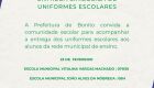 Prefeitura de Bonito convida a comunidade escolar para acompanhar a entrega dos uniformes escolares