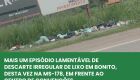Prefeitura de Bonito manifesta seu rep&uacute;dio com descarte de res&iacute;duos pela cidade