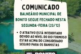 Balneário Municipal segue fechado nesta segunda-feira