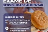 Exame de sensibilidade alimentar do Laboratório Bonito