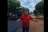 Josmail Rodrigues acompanha obras de recapeamento em Bonito