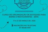 Inscrição para curso de Organização de Estoques para Bares e restaurantes estão abertas 