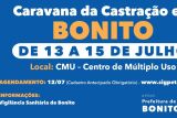 Caravana da Castração chega a Bonito nos dias 13, 14 e 15 de julho