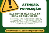 N&atilde;o retire madeiras da obra do Anel Vi&aacute;rio