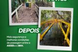 Ponte de acesso entre a Asseb e o BNH &eacute; reformada pela Prefeitura de Bonito