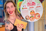 Dona do neg&oacute;cio e estrela dos v&iacute;deos: Veruska d&aacute; show de simpatia no Pastel Bonito