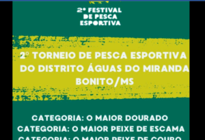 Confira a programação do 2&ordm; Festival de Pesca Esportiva do Distrito Águas