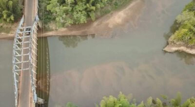 Bancos de areia são fáceis de serem vistos em parte do rio, em Jardim (Foto: Instituto Homem Pantaneiro) -