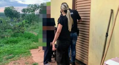 Suspeito foi preso no assentamento onde morava com as vítimas. (Foto: Polícia Civil)