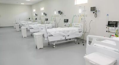 Novos leitos de UTI no Hospital do Pênfigo em agosto do ano passado, quando ainda estavam vazios.. (Foto: Prefeitura de Campo Grande) -