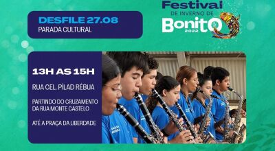 BONITO: Festival de Inverno terá desfile de 11 Banda Musical, confira quem são elas, local e horário