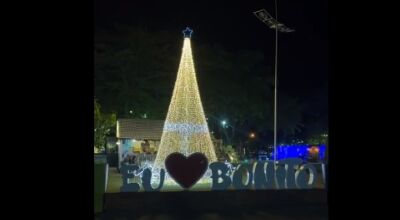 Bonito já no clima do Natal, cidade toda iluminada, ASSISTA O VÍDEO