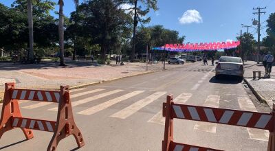 Rua é fechada para realização do Arraiá Cultural no fim de semana