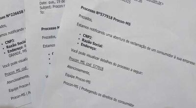 Procon/MS reforça alerta sobre mensagens falsas de notificação a empresas