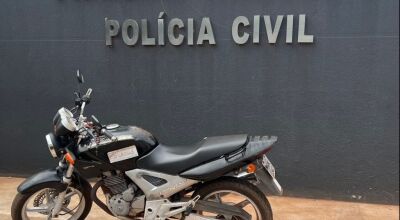 Polícia Civil recupera moto furtada de estacionamento de hospital em Jardim