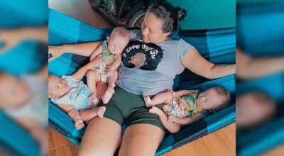 M&atilde;e de trig&ecirc;meos que ganhou ajuda de Luciano Huck aguarda DNA em MS