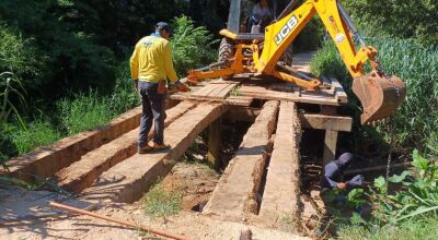 Secretaria de Obras reforma ponte que liga a Fazenda Cheyenne e outras propriedades em Bonito