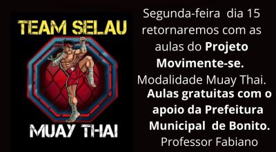 Aulas de Muay Thai do projeto Movimente-se retornam hoje em Bonito