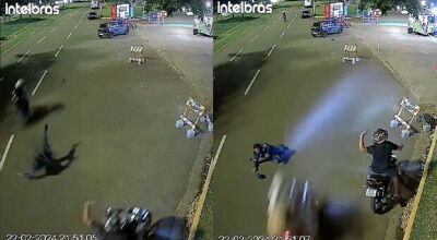 Motociclista atropela policial durante tumulto em Mato Grosso do Sul