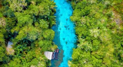 Visão aérea de um trecho do maravilhoso Rio Nascente Azul