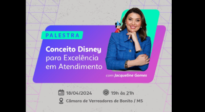 Bonito terá palestra sobre conceitos da Disney para Excelência em Atendimento