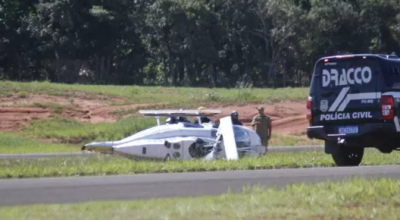 Helicóptero sofreu pane após 20 minutos de voo e caiu na hora do pouso em MS