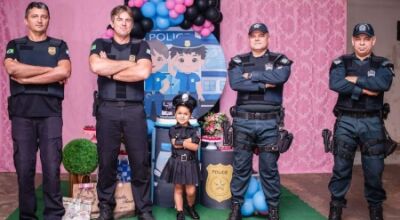 Menina de Pedro Gomes comemora aniversário de 4 anos com tema polícia e surpresa especial