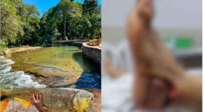 'Acontecimento incomum': Peixe ataca e quase arranca calcanhar de turista em Balneário de Bonito