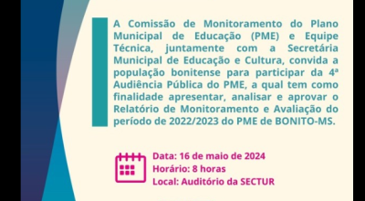 Secretaria de Educação realiza audiência Pública PME  na próxima quinta-feira