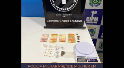 Mulher &eacute; presa em flagrante com droga em Bonito