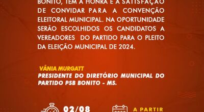 Eleições 2024: Confira as datas de convenções dos principais partidos em Bonito