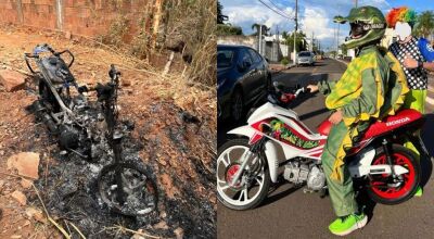 Vereador tem motocicleta furtada e incendiada em MS