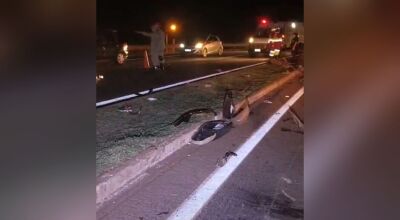 Motociclista entra na contramão, bate de frente com caminhonete e morre em MS