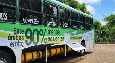 Governo do Estado firma parcerias e ônibus movido 100% a GNV começa a ser testado em MS