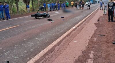 Motociclista morre em acidente entre moto e carreta em cidade de MS