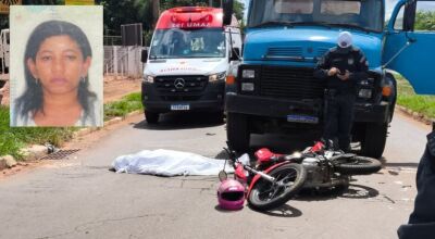 Motociclista morre após ser prensada por caminhão em MS