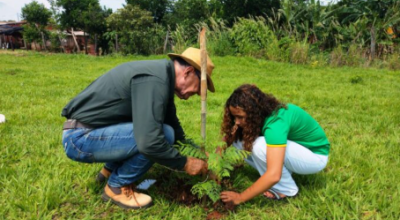 Bonito realiza ação de Educação Ambiental com alunos da REME em plantio de árvores no Assentamento 