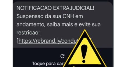 SMS com notificação extrajudicial de suspensão de CNH em nome do Detran-MS é golpe