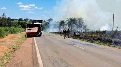 Bebê e 3 adultos sobrevivem a acidente grave com capotamento e incêndio em MS