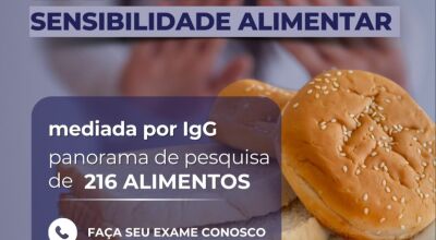 Exame de sensibilidade alimentar do Laboratório Bonito