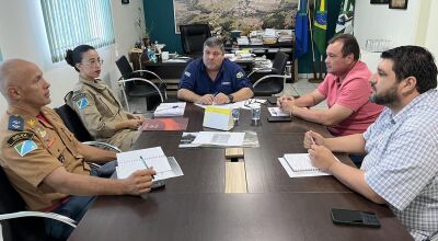 Prefeito participa de reunião com a comandante do Corpo de Bombeiros de Bonito