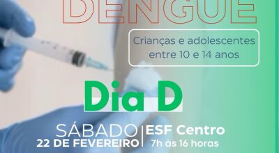 Vacinação contra a dengue em crianças e adolescentes será realizada amanhã em Bonito