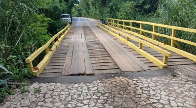 Prefeitura realiza  manutenção da ponte que dá acesso ao Balneário Municipal