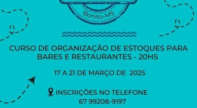 Inscrição para curso de Organização de Estoques para Bares e restaurantes estão abertas 