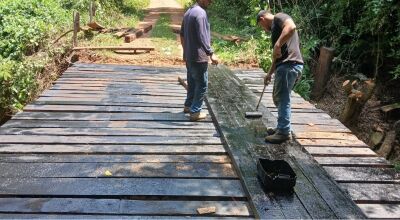 Prefeitura de Bonito realiza reforma da ponte na Fazenda Paraíso