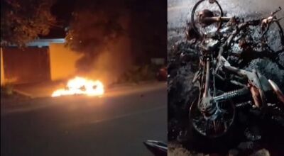 Homem ateia fogo em motocicleta após briga de trânsito em MS