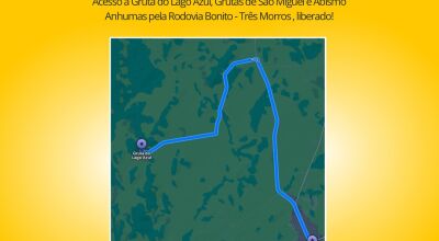 Trecho da rodovia BonitoTrês Morros às Grutas está liberado em Bonito
